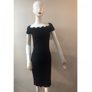 BLACK KNITTED MIDI DRESS JLWD0030