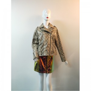 BROWN SERPENTINE PU JACKET RLWPJ0024N