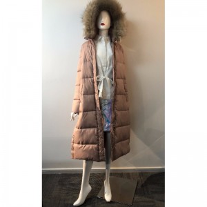 LADIES 'LONGLINE PUFFER COAT V CHAMPAGNE RLWPC0073