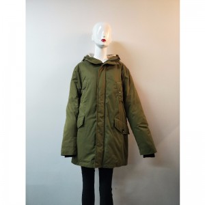 LADIES 'KHAKI HOODED COAT RLWPC0088