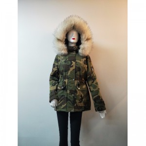 LADIES 'CAMO HOODED COAT RLWPC0090